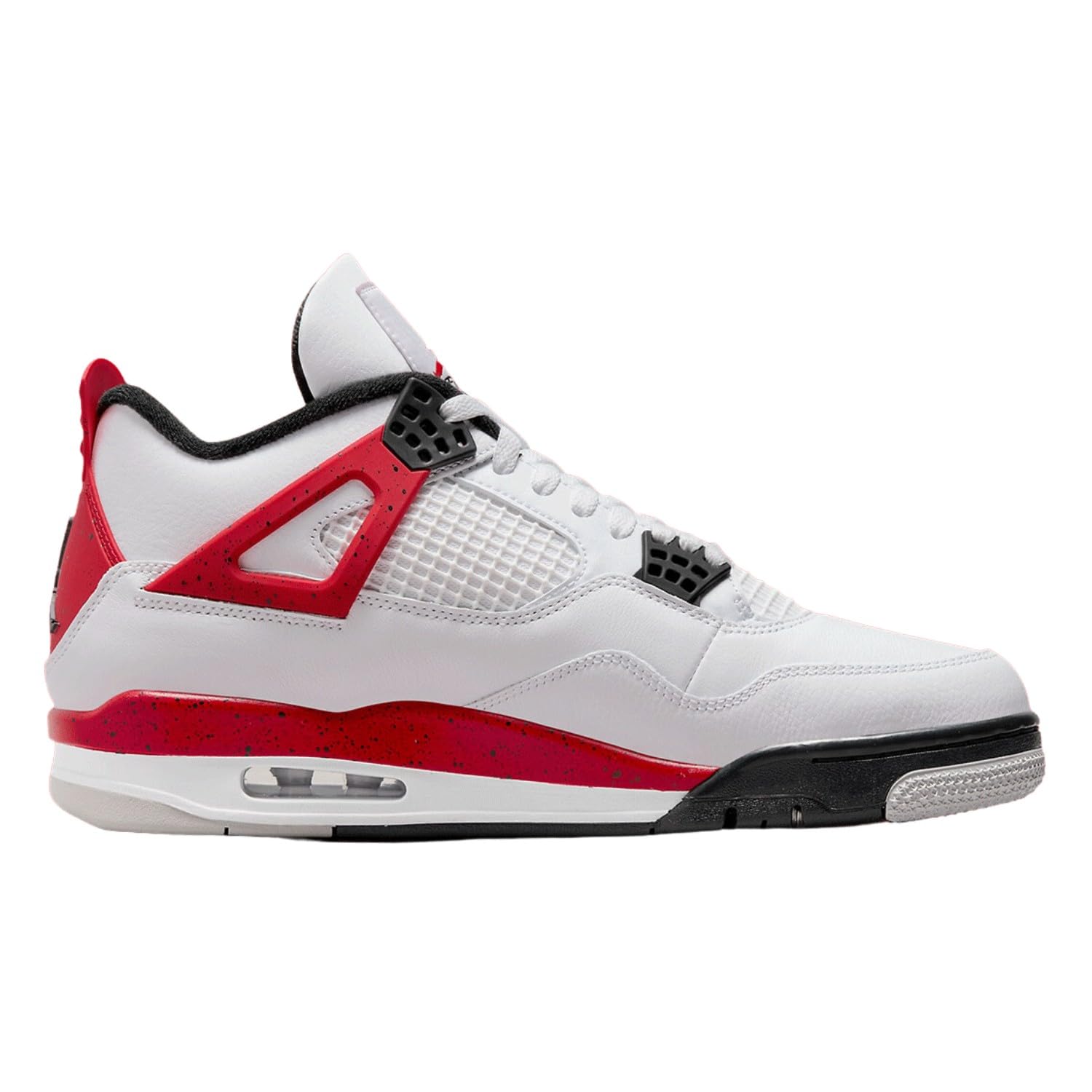 Jordan 4 Retro Mens Shoes Size - 10 White/Fire Red-Black