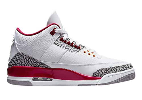 Nike Jordan Mens Air Jordan 3 CT8532 126 Cardinal, White/Light Curry-cardinal Red, Size 10.5