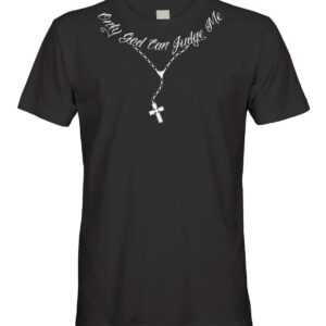 Cybertela Men's Only God Can Judge Me Tattoo Necklace T-Shirt (Black, Medium)