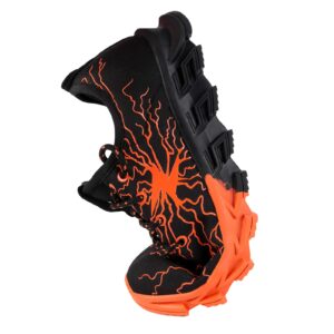 Boys Girls Running Tennis Shoes Kids Sneakers Non Slip Breathable Strap Athletic Sports Shoes Black Orange 4 Big Kid