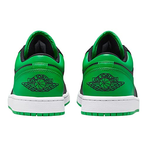 Nike Air Jordan 1 Low Men's Shoes Black/Black-Lucky Green-White 553558-065 13