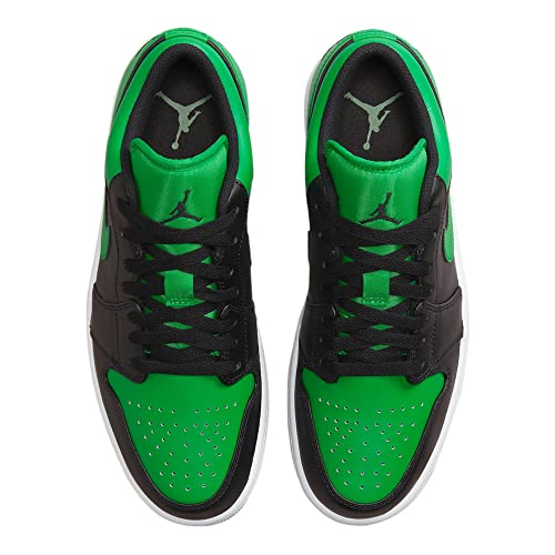 Nike Air Jordan 1 Low Men's Shoes Black/Black-Lucky Green-White 553558-065 13
