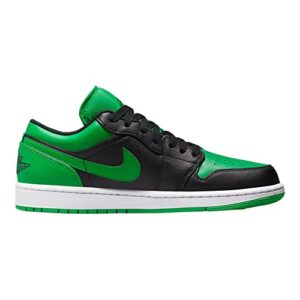 Nike Air Jordan 1 Low Men's Shoes Black/Black-Lucky Green-White 553558-065 13