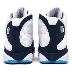 Nike Jordan Mens Air Jordan 13 Retro 414571 144 Obsidian - Size 10.5,White/Dark Powder Blue-multi