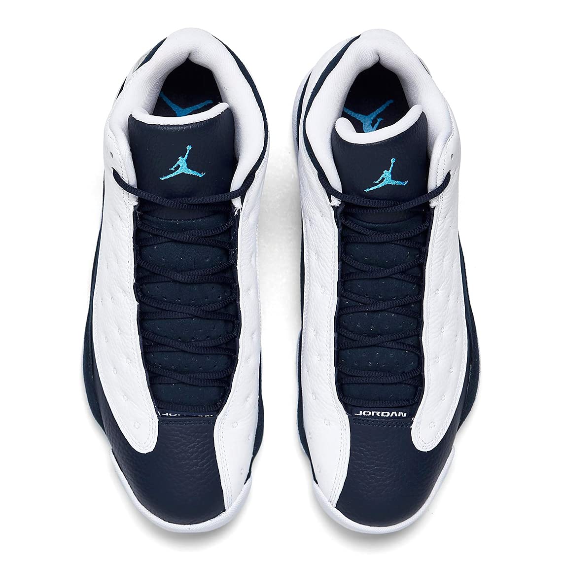 Nike Jordan Mens Air Jordan 13 Retro 414571 144 Obsidian - Size 10.5,White/Dark Powder Blue-multi