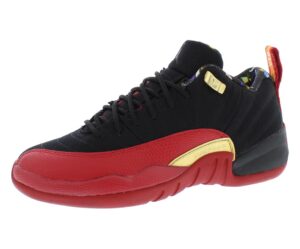 jordan air jordan 12 retro low se (big kid) black/varsity red/metallic gold 4 big kid m