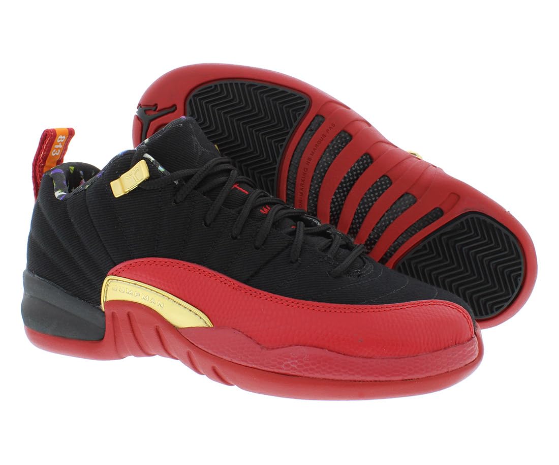 Jordan Air Jordan 12 Retro Low SE (Big Kid) Black/Varsity Red/Metallic Gold 4 Big Kid M