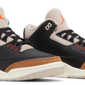 Nike Men's Jordan 3 Retro Basketball Shoes, Black/Rush Orange-fossil Stone, 10