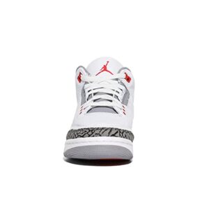 Jordan Boy's Air 3 Retro (Big Kid) White/Fire Red/Black/Cement Grey 5.5 Big Kid M