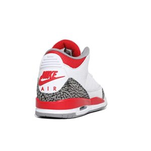 Jordan Boy's Air 3 Retro (Big Kid) White/Fire Red/Black/Cement Grey 5.5 Big Kid M