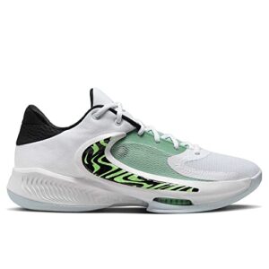 Nike Men's Zoom Freak 4 Basketball Shoes, White/Black Barely Volt, 10