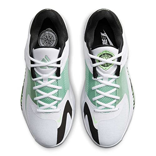 Nike Men's Zoom Freak 4 Basketball Shoes, White/Black Barely Volt, 10