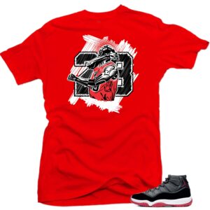 Jordan 11 Bred 2019 Match Shirts (Jordan 11 Bred 2019 - Goat 23 (Red), L)