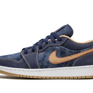 Nike Jordan Youth Air Jordan 1 Low SE DM4692 400 Denim - Size 4.5Y, Midnight Navy/Hemp