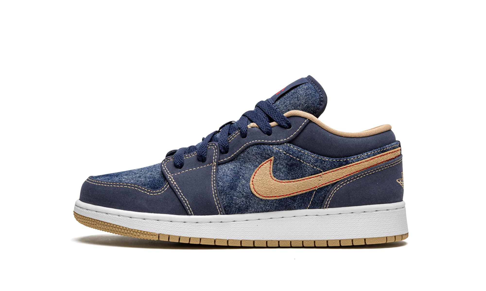 Nike Jordan Youth Air Jordan 1 Low SE DM4692 400 Denim - Size 4.5Y, Midnight Navy/Hemp