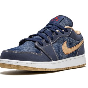 Nike Jordan Youth Air Jordan 1 Low SE DM4692 400 Denim - Size 4.5Y, Midnight Navy/Hemp