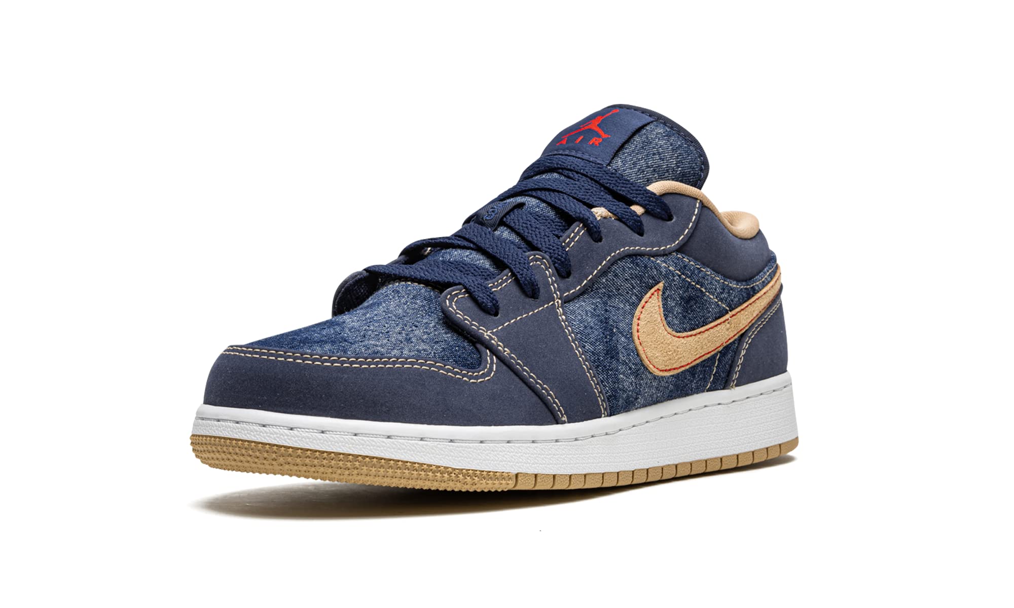 Nike Jordan Youth Air Jordan 1 Low SE DM4692 400 Denim - Size 4.5Y, Midnight Navy/Hemp