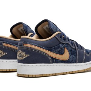 Nike Jordan Youth Air Jordan 1 Low SE DM4692 400 Denim - Size 4.5Y, Midnight Navy/Hemp