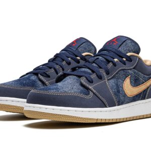 Nike Jordan Youth Air Jordan 1 Low SE DM4692 400 Denim - Size 4.5Y, Midnight Navy/Hemp