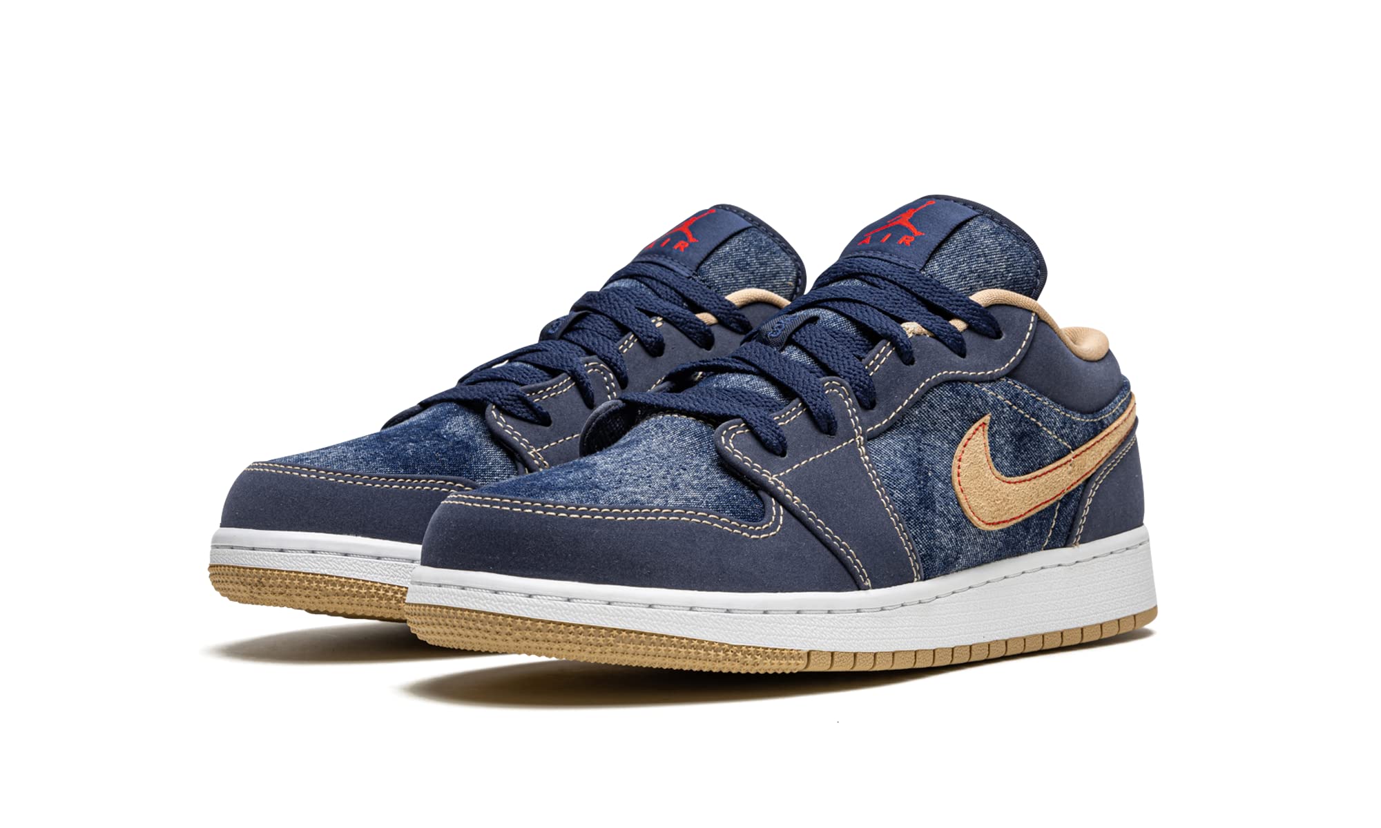 Nike Jordan Youth Air Jordan 1 Low SE DM4692 400 Denim - Size 4.5Y, Midnight Navy/Hemp