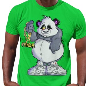 Jordan 4 OREO Panda Chain Shirt to Match Sneakers Men's Tee, T-Shirt to Match Jordan 4s Hip-Hop Streetwear T-Shirt Green