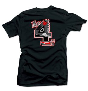 jordan 4 red thunder bred match tees - the 4's black | large