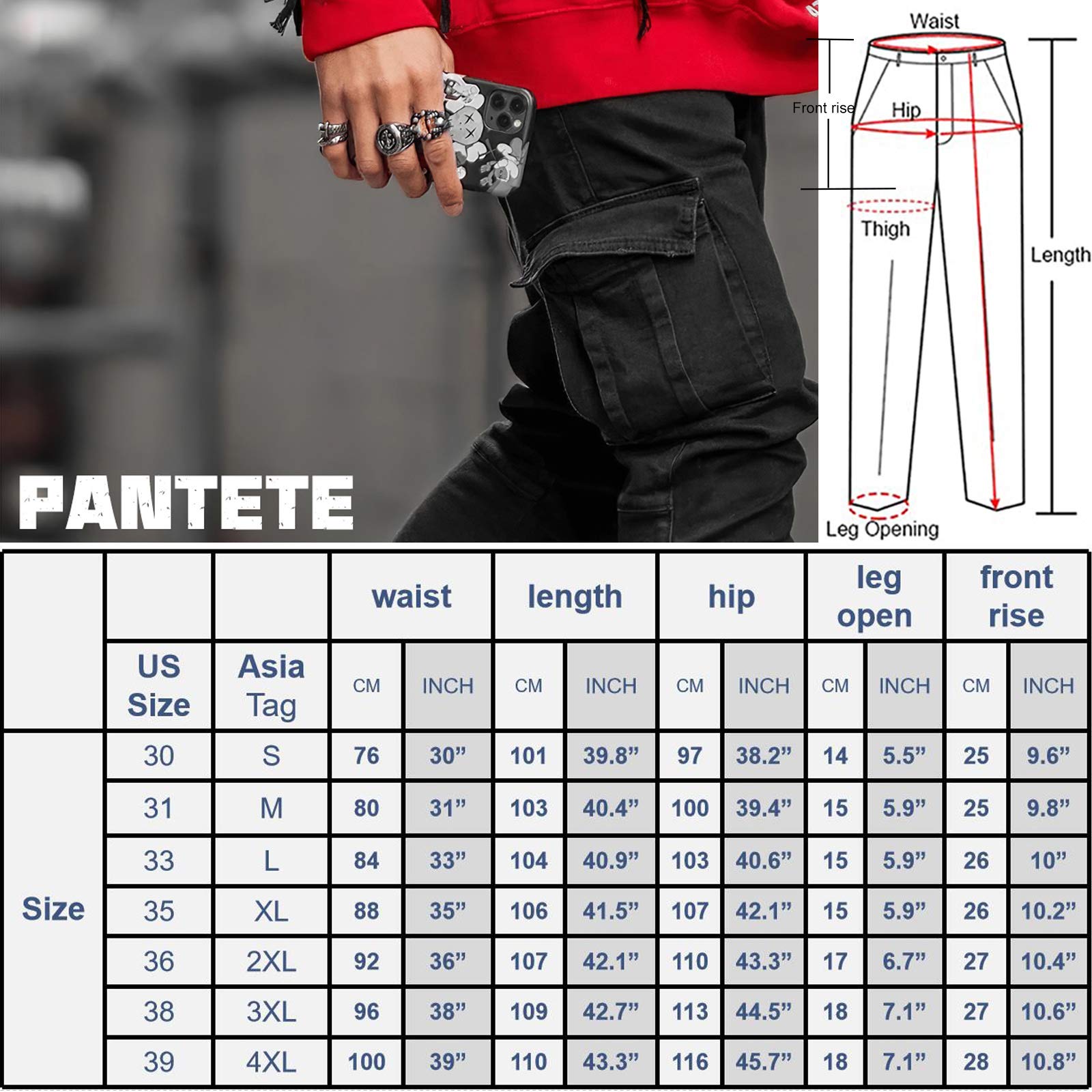 Pantete Mens Slim Fit Jeans 7 Pockets Stretch Skinny Denim Pencil Pants Nova Fashion