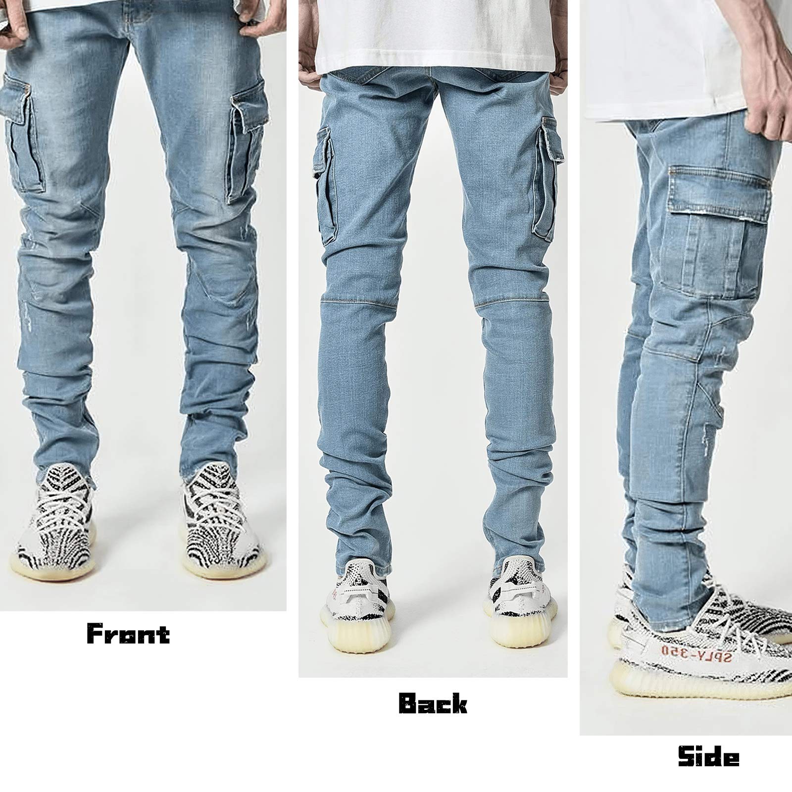 Pantete Mens Slim Fit Jeans 7 Pockets Stretch Skinny Denim Pencil Pants Nova Fashion