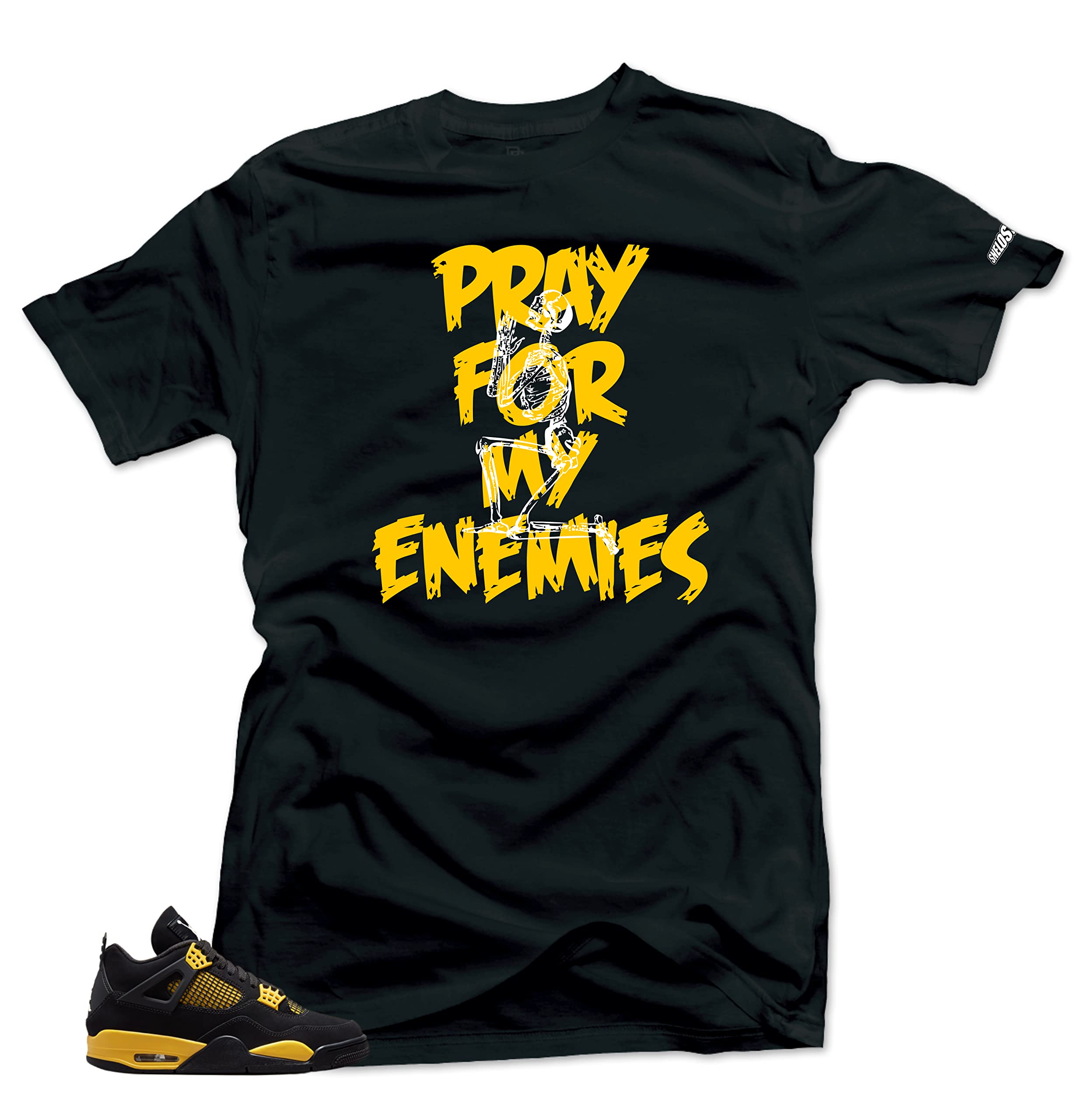 Shirt to Match Jordan 4 Thunder Match Sneaker tee - Shirt to Match Jordan 4 Thunder Enemies Black | Small