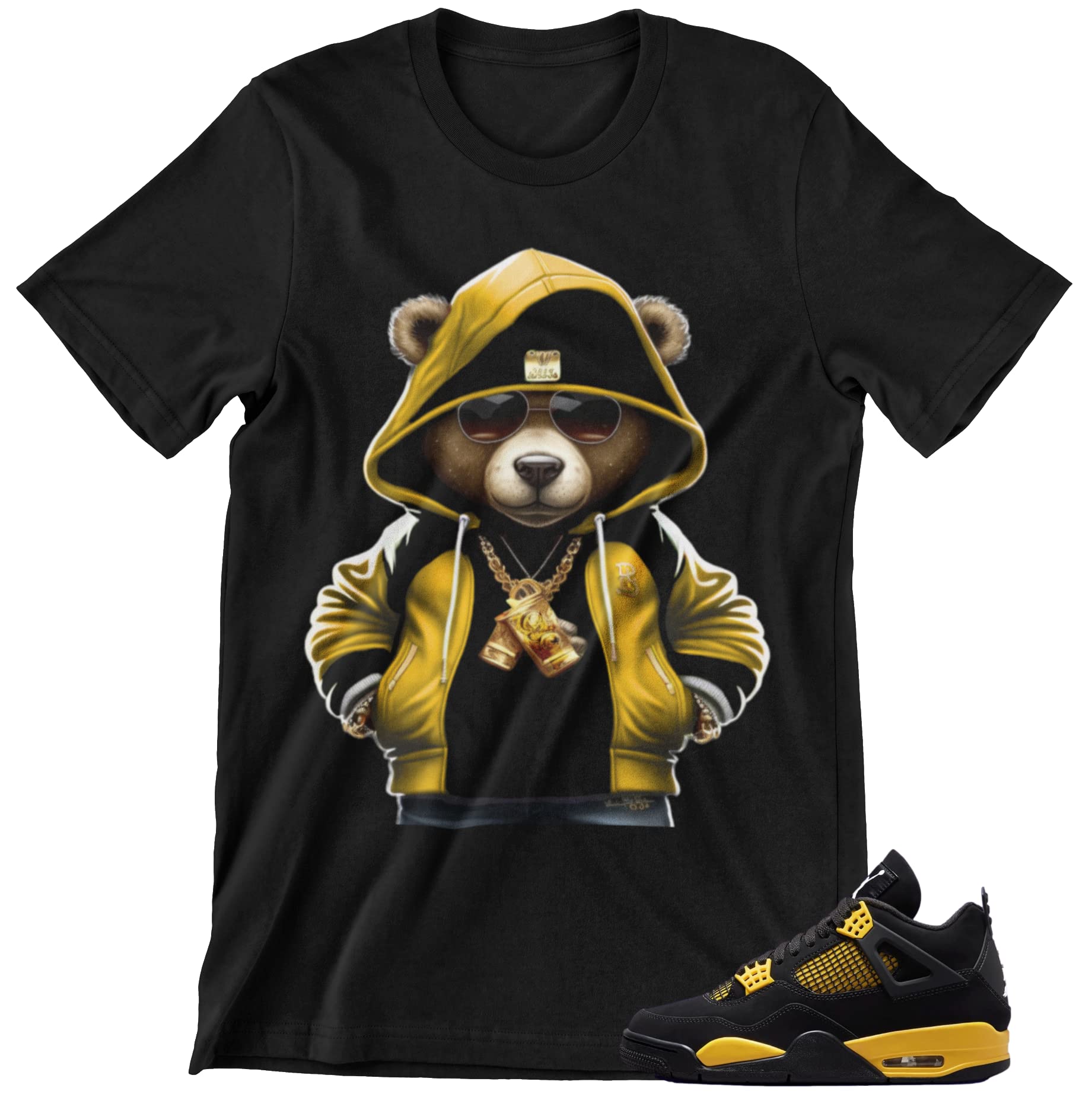 Shirt to Match Jordan 4 Thunder Men's Graphic Tees, Urban Streetwear Clothing