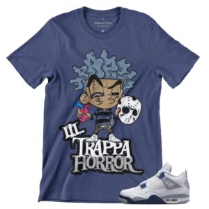Jordan 4 Midnight Navy Lil TrappaHorror Shirt to Match Men's Sneakers Lil-Trappa-Horror, Jordan 4s Midnight Navy Tshirt