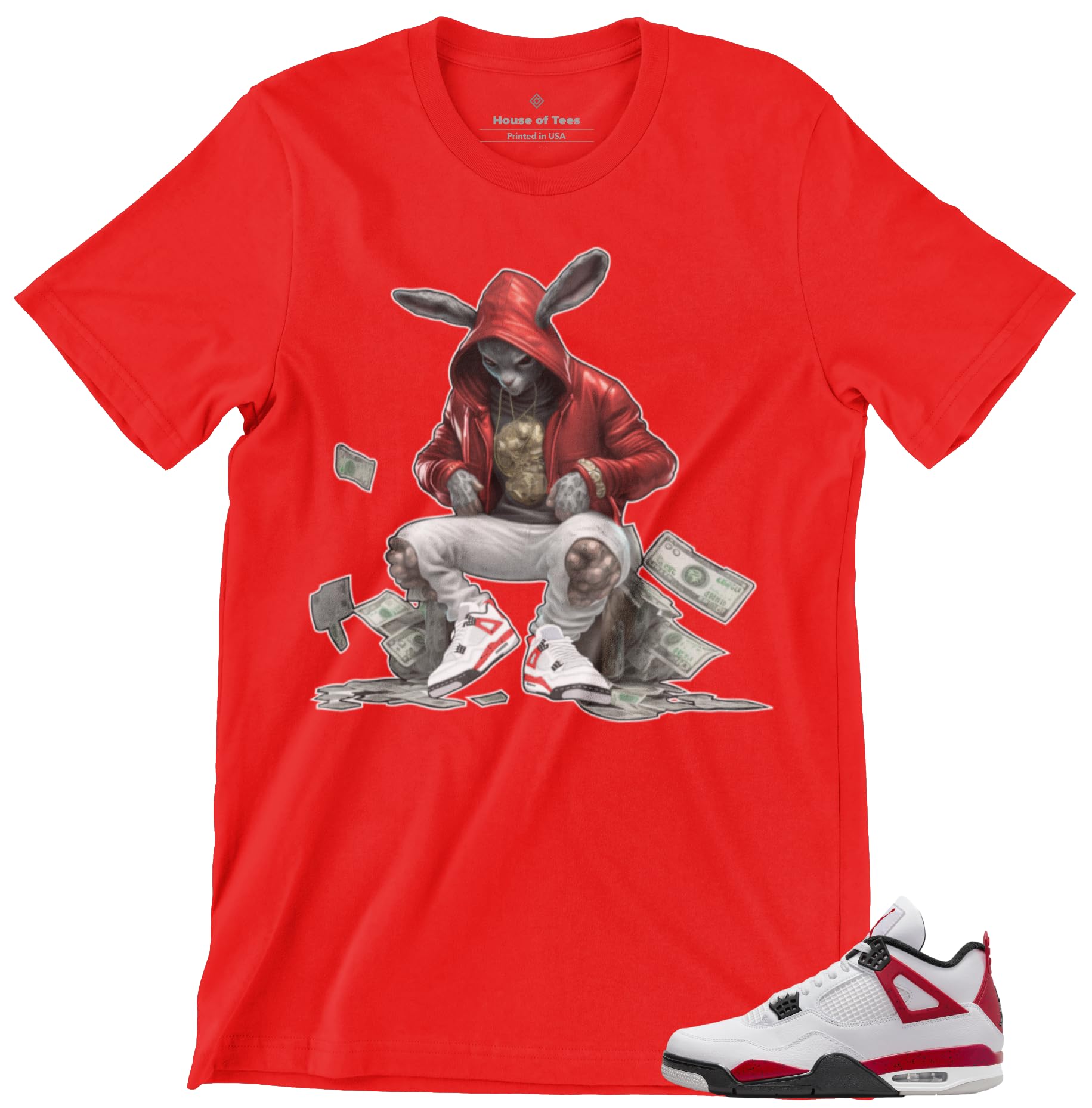 Shirt to Match Jordan 4 Red Cement Men's Graphic Urban Tee