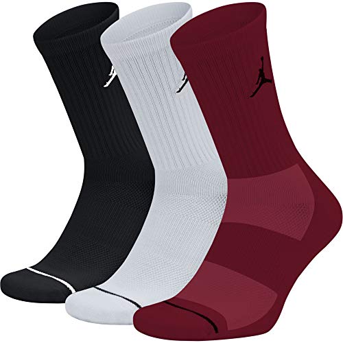 Nike Jordan Jumpman Dri-Fit Crew Socks 3 Pack Multi SX5545-011 (Large 8-12)