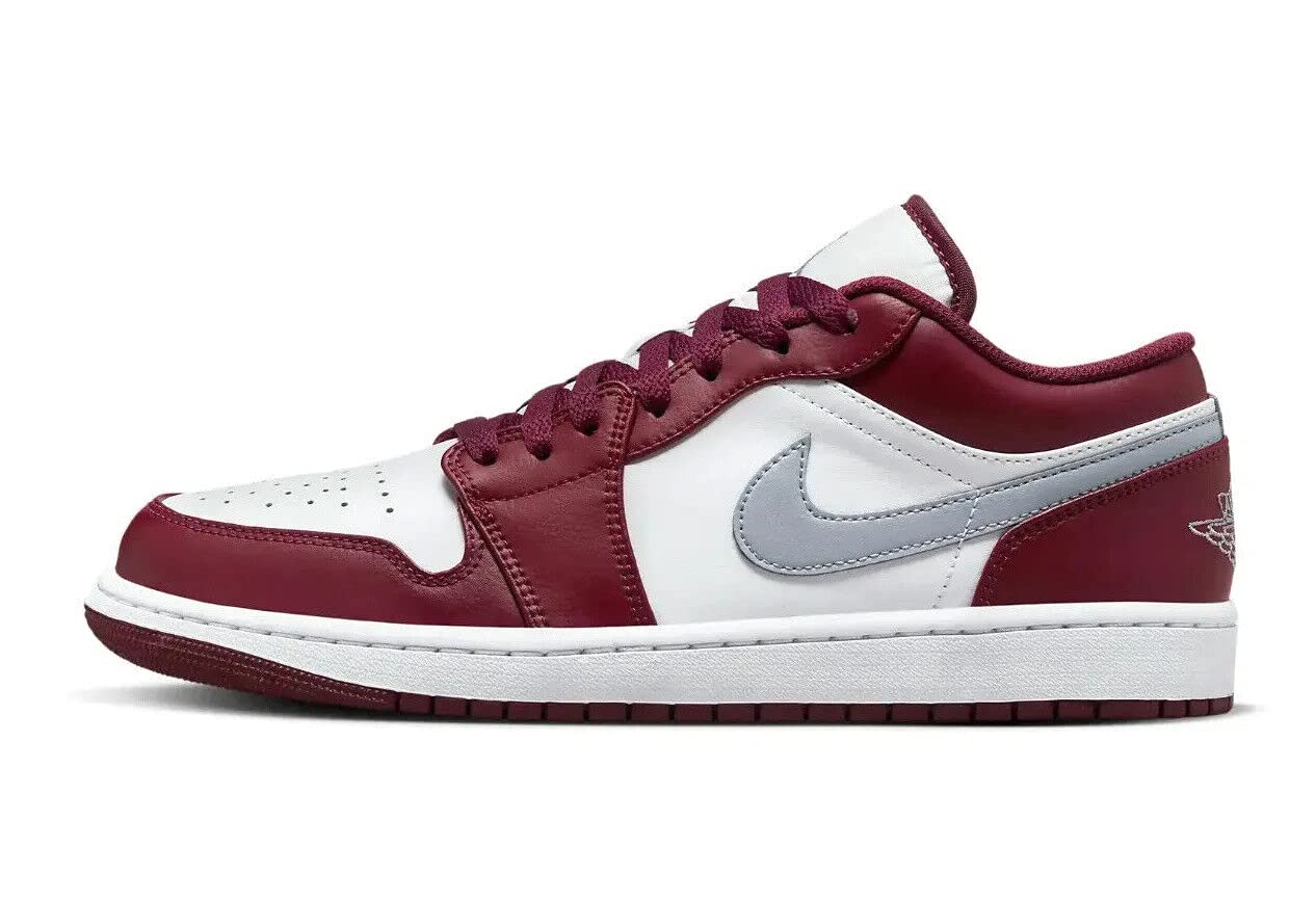 Jordan Men's Air Jordan 1 Low Sneaker, Cherrywood Red/Cement Grey, 10.5