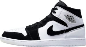 nike men's air jordan 1 mid se shoes, white/black-multi-color, 7.5