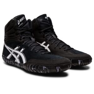 ASICS Men's AGGRESSOR 5 Wrestling Shoes, 10.5, BLACK/WHITE