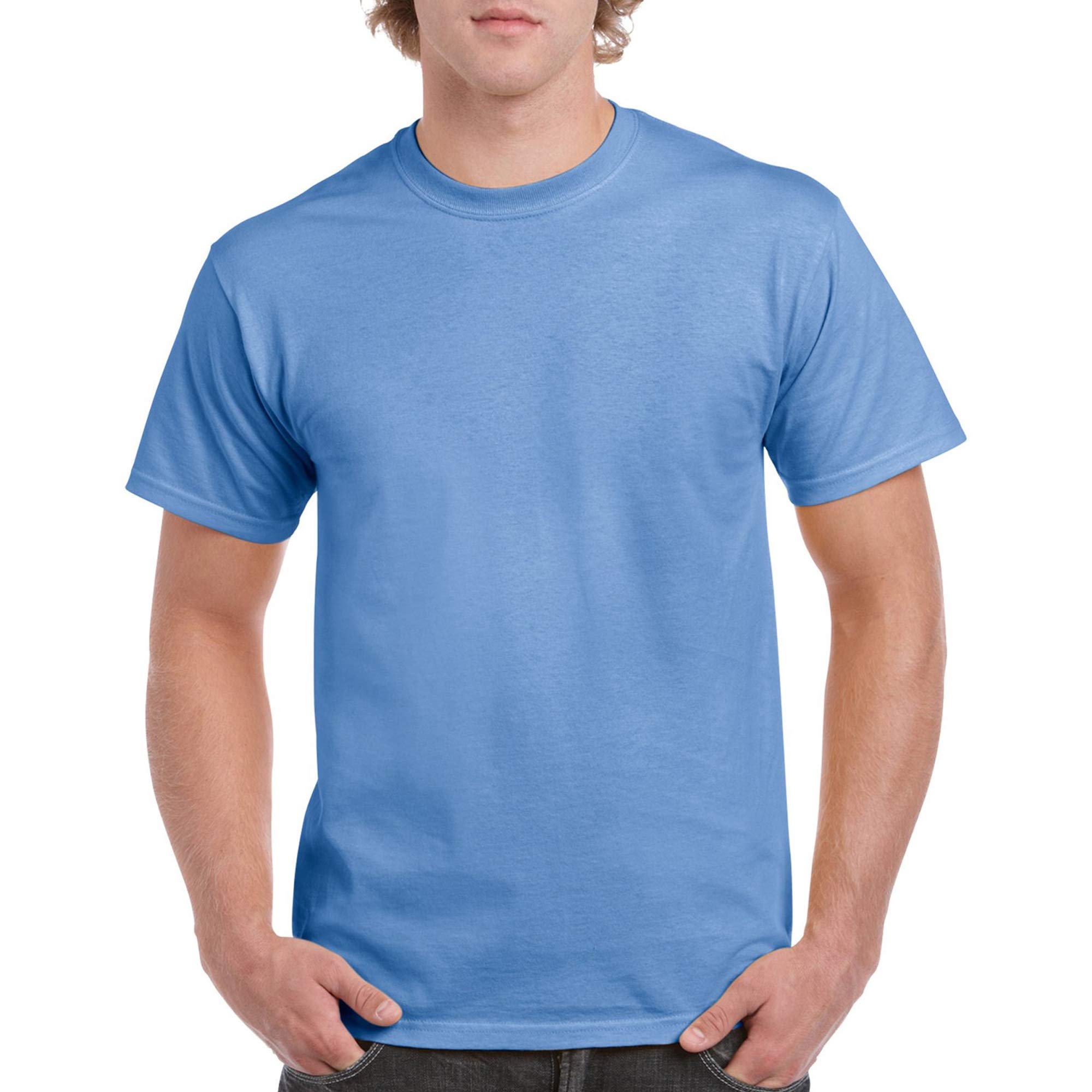 Gildan mens Heavy Cotton T-shirt, Style G5000, Multipack Shirt, Carolina Blue (2-pack), X-Large US
