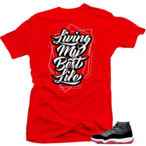 Jordan 11 Bred 2019 Match Shirts (Jordan 11 Bred 2019 - My Best Life (Red), L)