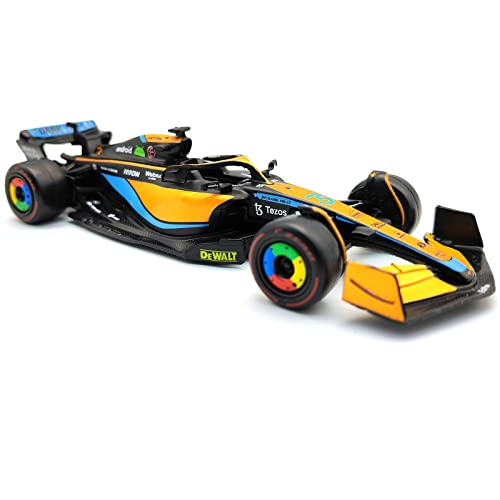 JODIYAAH 1:43 2022 F1 McLaren MCL36 #3 Daniel Ricciardo #4 Lando Norris Alloy Luxury Vehicle Diecast Cars Model Toy (2022 MCL36 #3)