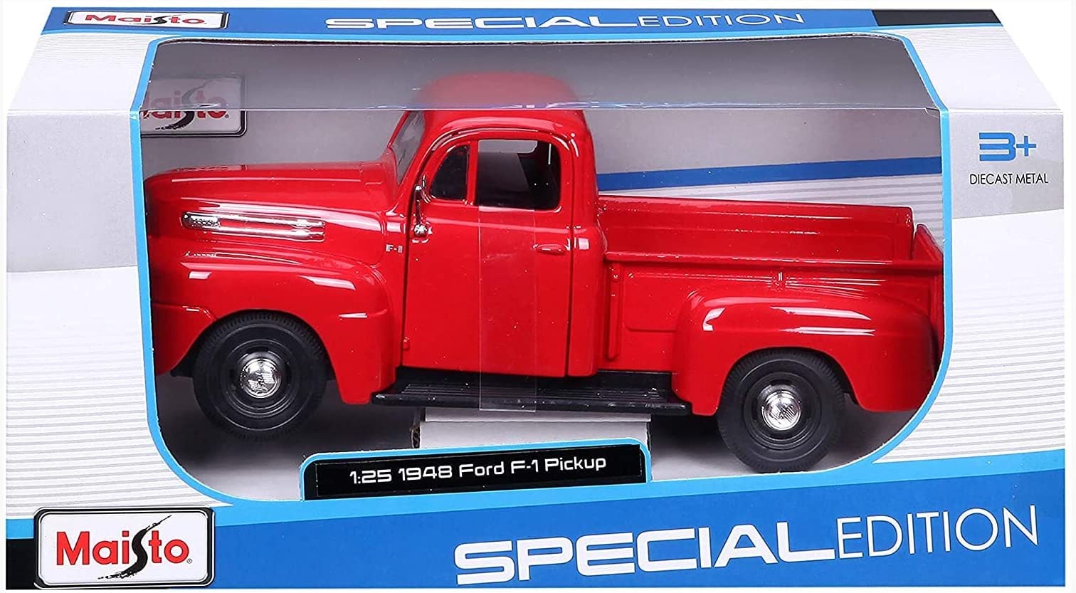 Maisto 1:25 Scale 1948 Ford F-1 Pickup Diecast Truck Vehicle, Colors May Vary [Grey/Blue]