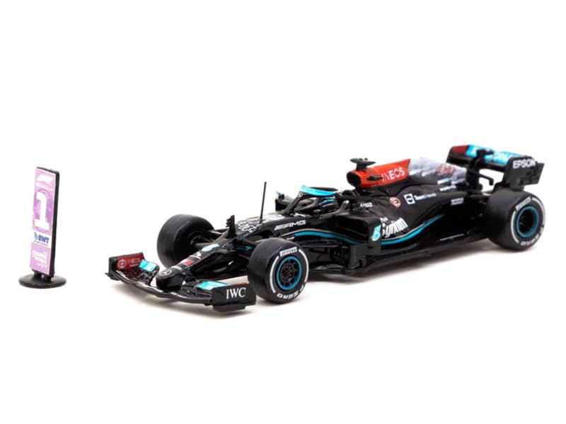 Tarmac Works AMG F1 W12 E Performance #44 Lewis Hamilton Winner Formula One F1 Sao Paolo GP (2021) with Number Board Global64 Series 1/64 Diecast Model Car T64G-F037-LH2