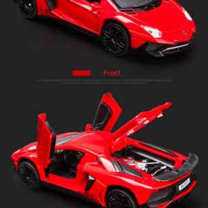 Alloy Collectible Red Lamborghini Car Toy Pull Back Vehicles Diecast Cars Model with Light & Sound