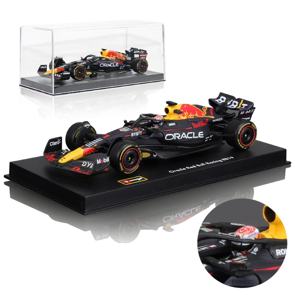 JODIYAAH Bburago 1:43 2023 F1 Red Bull RB19 N. #1 Max Verstappen Ferrari Mercedes Formula Racing Alloy Car Diecast Model (RB19 No.#1 W/Driver)