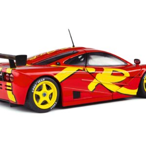 1996 McLaren F1 GTR Short Tail Launch Livery Red with Yellow Graphics 1/18 Diecast Model Car by Solido S1804102