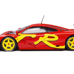 1996 McLaren F1 GTR Short Tail Launch Livery Red with Yellow Graphics 1/18 Diecast Model Car by Solido S1804102