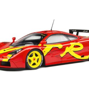 1996 McLaren F1 GTR Short Tail Launch Livery Red with Yellow Graphics 1/18 Diecast Model Car by Solido S1804102
