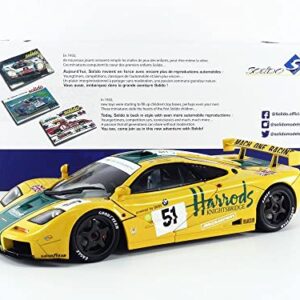 solido S1804105 1:18 F1 GT-R Short Tail 24h Le Mans 1995-Harrods McLaren Collectible Miniature car, Multi