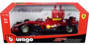 bburago cars ferrari sf100016 charles leclerc tuscan gp formula one f1 (2020) ferrari's 1000th race 1/18 diecast model car by bburago 16808 cl