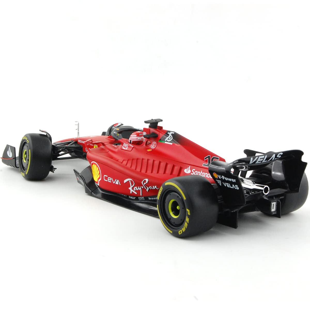 JODIYAAH Bburago 1/18 2022 F1 Scuderia Ferrari F1-75 #16 Charles Leclerc F1-75 #55 Carlos Sainz Alloy Luxury Vehicle Diecast Cars Model Toy Collection Gift (F1-75 #16 Hardcover) (1/18 F1-75 #16)