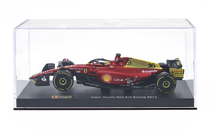 JODIYAAH Bburago 1/43 2022 F1-75 75th Anniversary Giallo Modena #16 Charles Leclerc F1-75#55 Carlos Sainz Alloy Luxury Vehicle Diecast Cars Model Toy Collection Gift (F1-75#55 Hardcover)